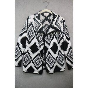 ECI Santa Fe Black/White Sweater Cardigan-Size Small-Western-Cowgirl
